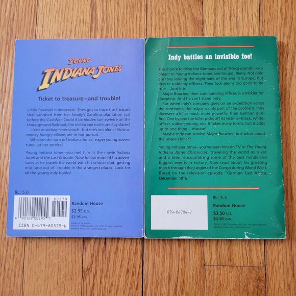 Young Indiana Jones 2 Books Softcover Vintage Plantation Treasure Trek of Doom - Picture 3 of 5